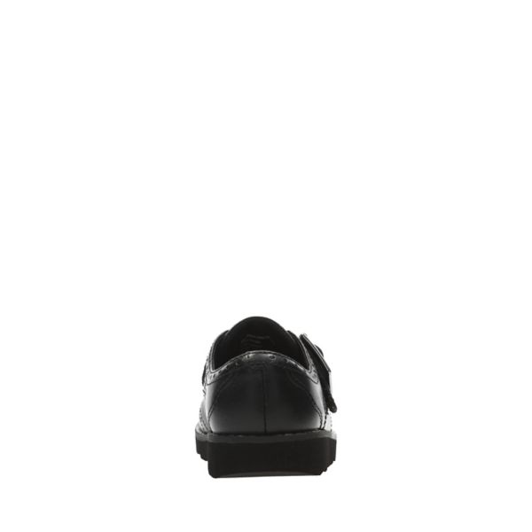 Clarks Girls Crown Pride School Shoes Black | CA-5984621